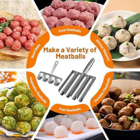 Stainless Steel Meatball Maker Tool: Quick & Uniform Shaping